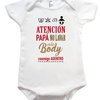 atención papá no lavar el body conmigo adentro