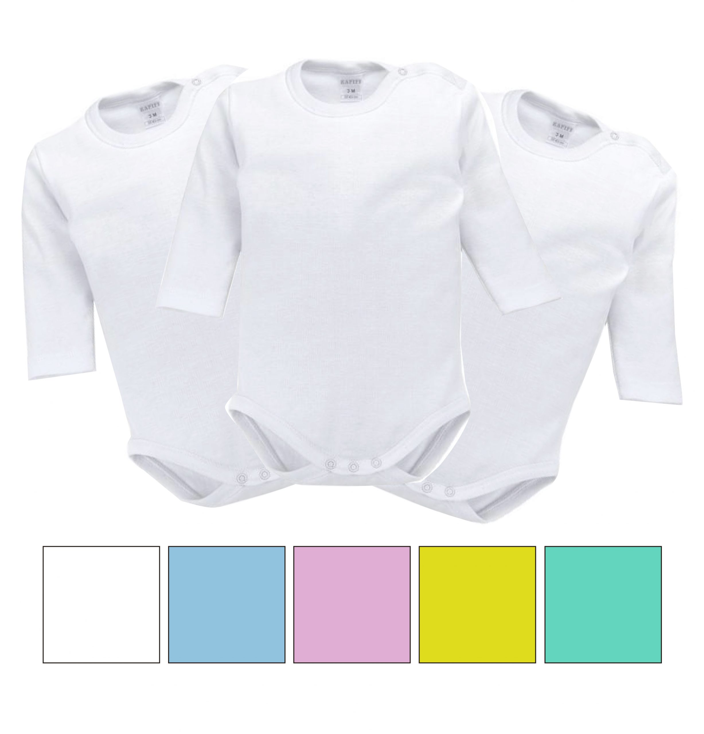 Pack 3 bodys colores pasteles sin estampado