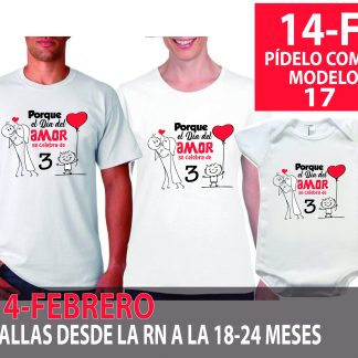 El día del amor se celebra de 3, 3 prendas (mod 17)