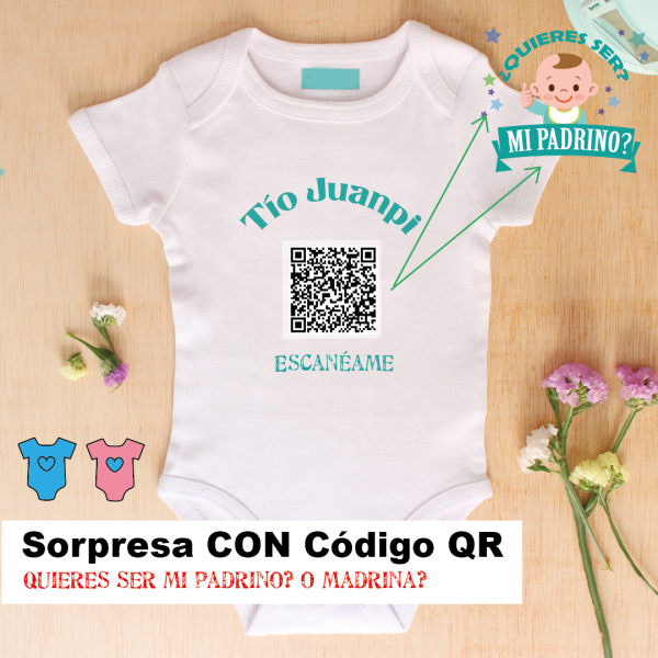 Sorpresa quieres ser mi madrina? o padrino? con código qr