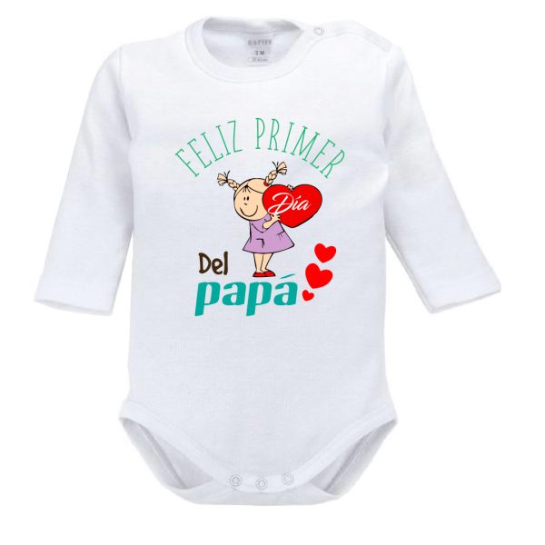 Feliz primer día del papá (niña corazón)