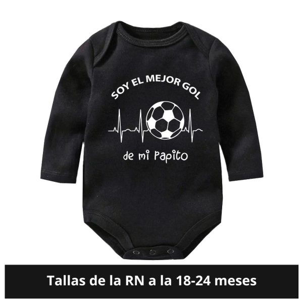 Soy el mejor gol de mi papito, niña o niño color negro