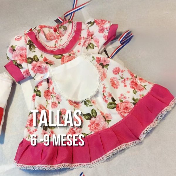 Vestido China floriado rosado niñas