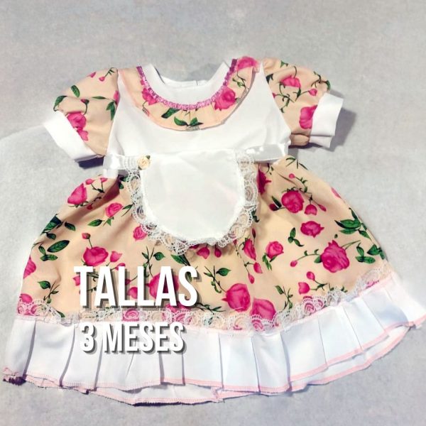 Vestido China floriado crema niñas