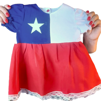 Vestido China bandera chilena niñas