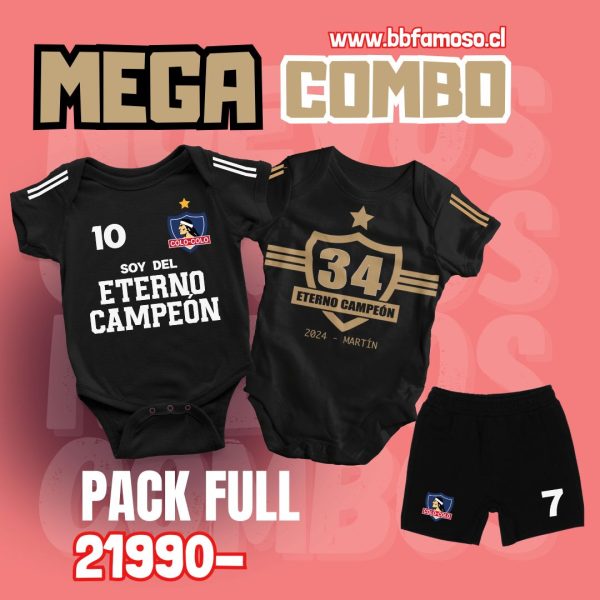 Pack colo colo niño o niña mas short campeón 34