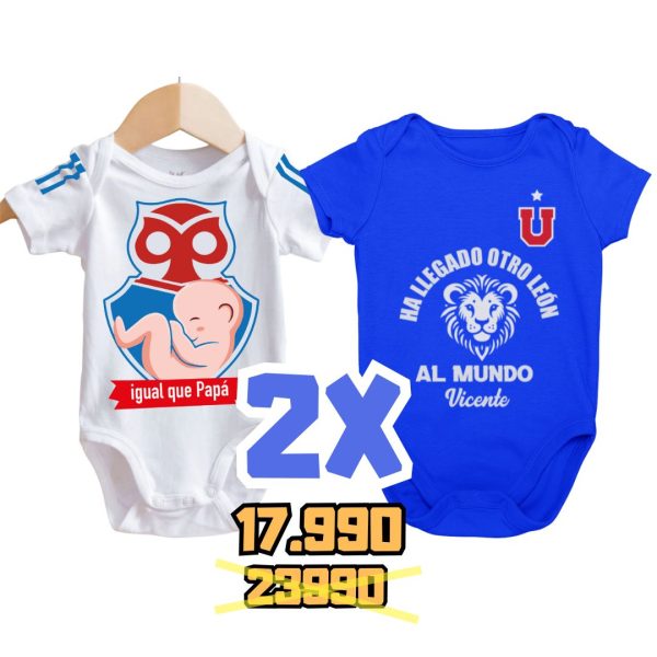 Pack bodys u de chile personalizable a niña o niño