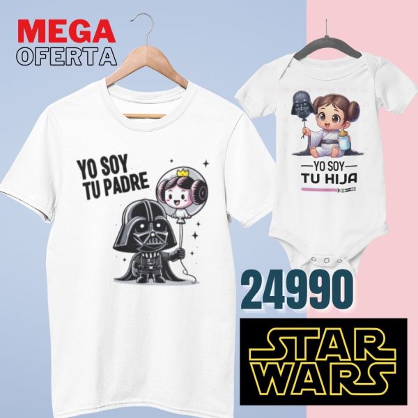 PACK POLERA mas body yo soy tu padre yo soy tu hija