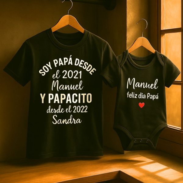 POLERA mas body soy papá desde y papacito desde