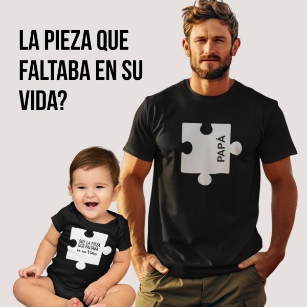 POLERA mas body puzzle soy la pieza que faltaba en sus vidas