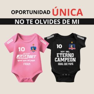 Bodys pack colo colo, ETERNO CAMPEON Y JUGA NIÑA