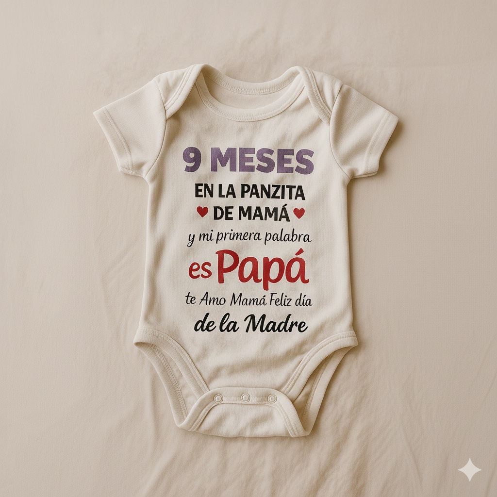 Body 9 meses y mi primera palabra es Papá