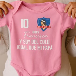 Soy de colo colo igual que mi papá rosado, manga larga o corta