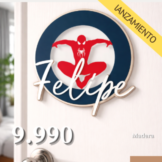 Adorno para puerta spiderman con doble faz