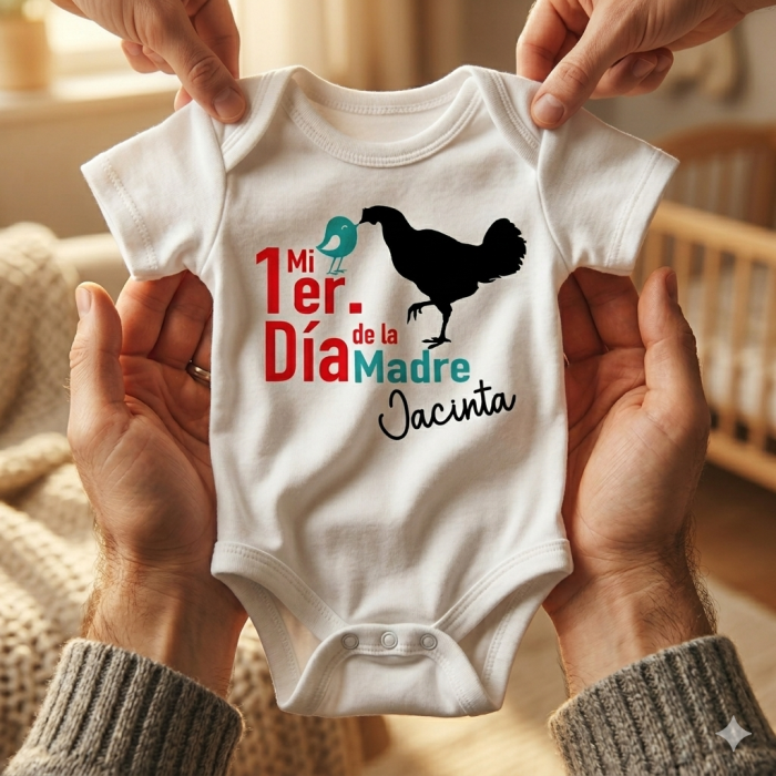 Body mi primer día de la madre personalizado manga larga o corta
