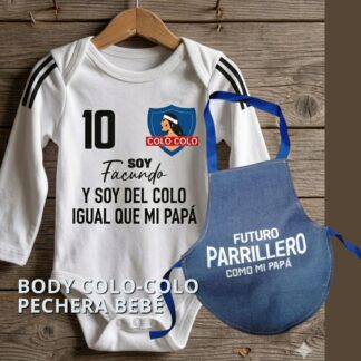Pack Colo colo mas pechera parrillera para bebé
