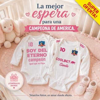 Pack 2 bodys colo colo niña, eterno campeon y coolbet
