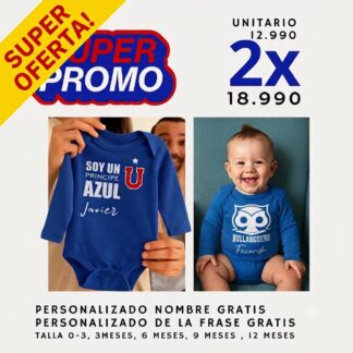 Bodys pack U de chile PRINCIPE AZUL MAS BULLANGUERO