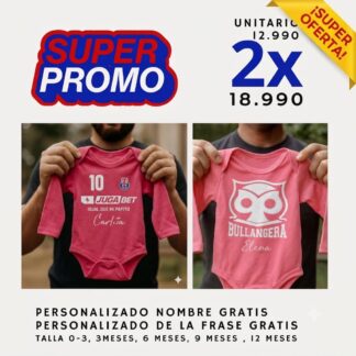 PACK 2 bodys OFERTA U DE CHILE NIÑA jugabet y bullanguera